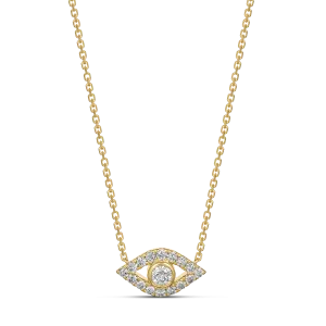 Capri Dreaming® Cora Double Diamond Evil Eye Necklace | Yellow Gold