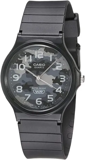 Casio MQ24-8CL Men's Casual Black Rubber Strap Grey Camo Dial 3-Hand Analog Watch