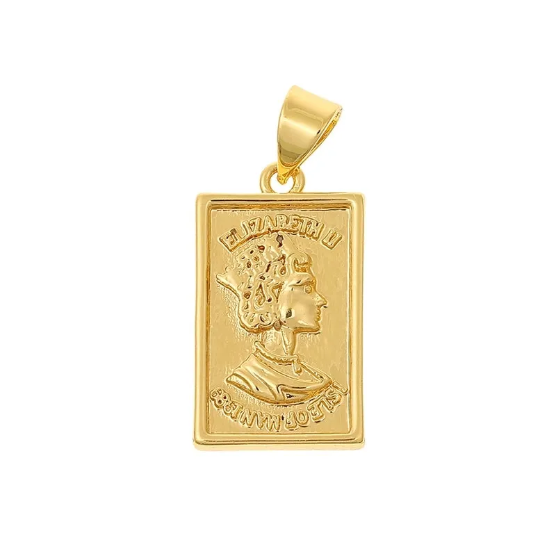 Casual Human Round Rectangle Zircon Copper Wholesale Charms