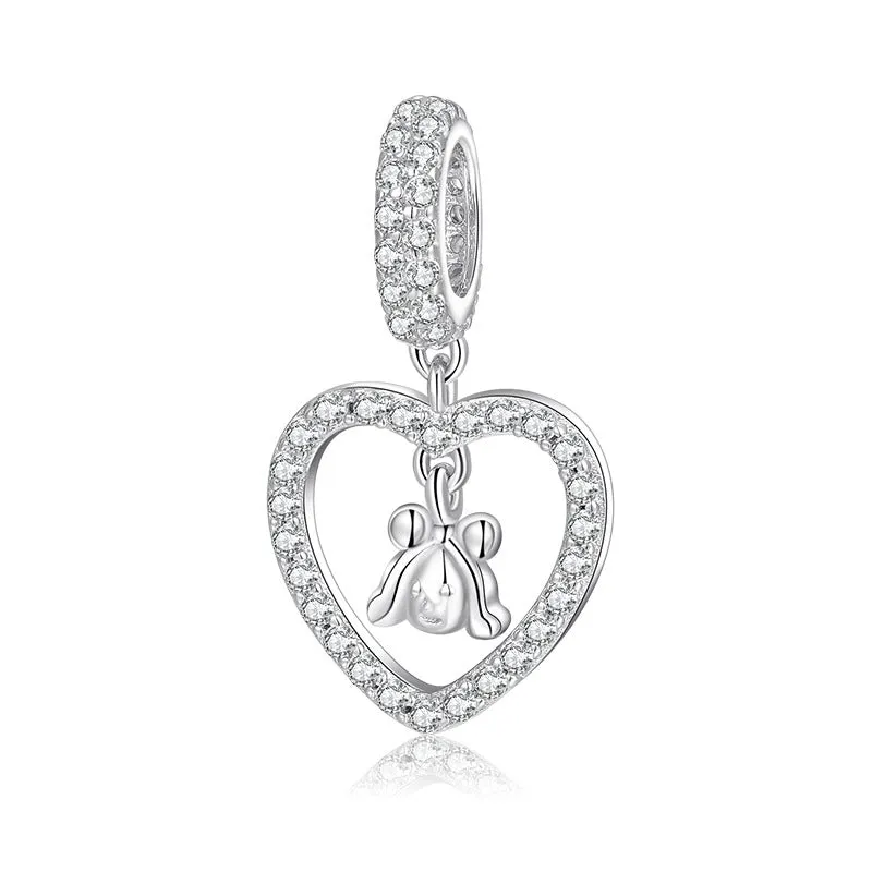 Casual Letter Heart Shape Sterling Silver Plating Jewelry Accessories