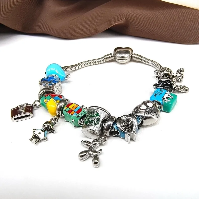 Casual Simple Style Letter Titanium Steel Plating Charms