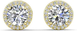 Cate & Chloe Ariel 18k White Gold Plated Halo Stud Earrings For Women | Sterling Silver Stud Earrings with Round Cut Crystals, Cubic Zirconia Earrings, Silver Earring Set, Fashion Earrings For Women