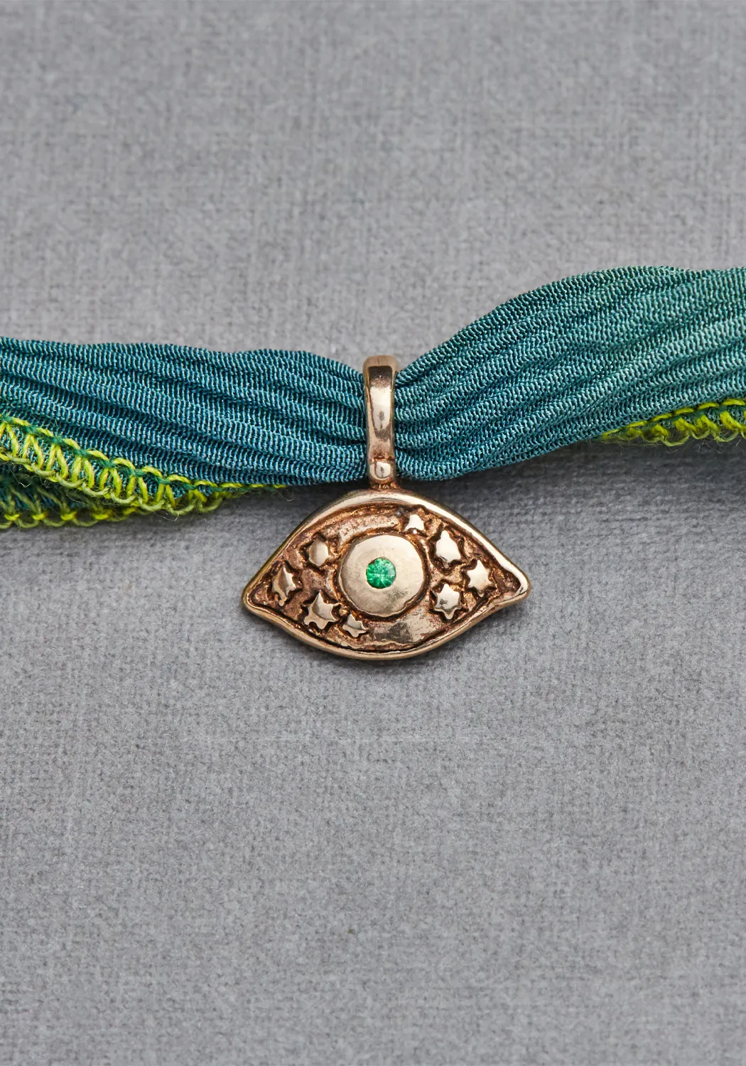 Catherine Michiels 14K Yellow Gold Tsavorite Evil Eye Charm