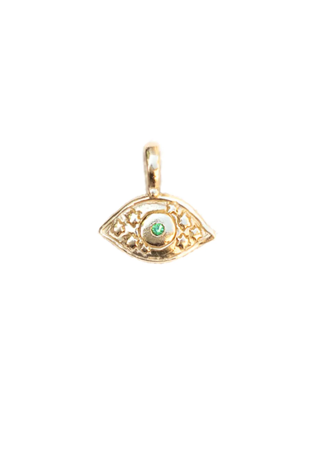 Catherine Michiels 14K Yellow Gold Tsavorite Evil Eye Charm