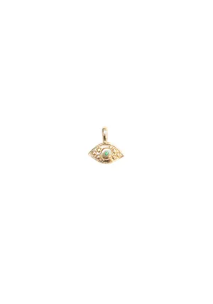 Catherine Michiels 14K Yellow Gold Tsavorite Evil Eye Charm