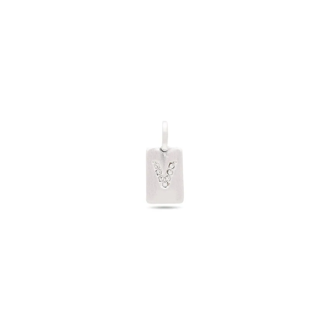 CHARM crystal V pendant, silver-plated