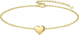 ChicSilver Personalized Tiny Heart/Star/Moon/Dot/Lotus Bracelet, Sterling Silver Dainty Link Chain Bracelet for Women Silver/Gold/Rose Gold(with Gift Box)