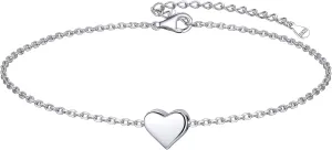 ChicSilver Personalized Tiny Heart/Star/Moon/Dot/Lotus Bracelet, Sterling Silver Dainty Link Chain Bracelet for Women Silver/Gold/Rose Gold(with Gift Box)