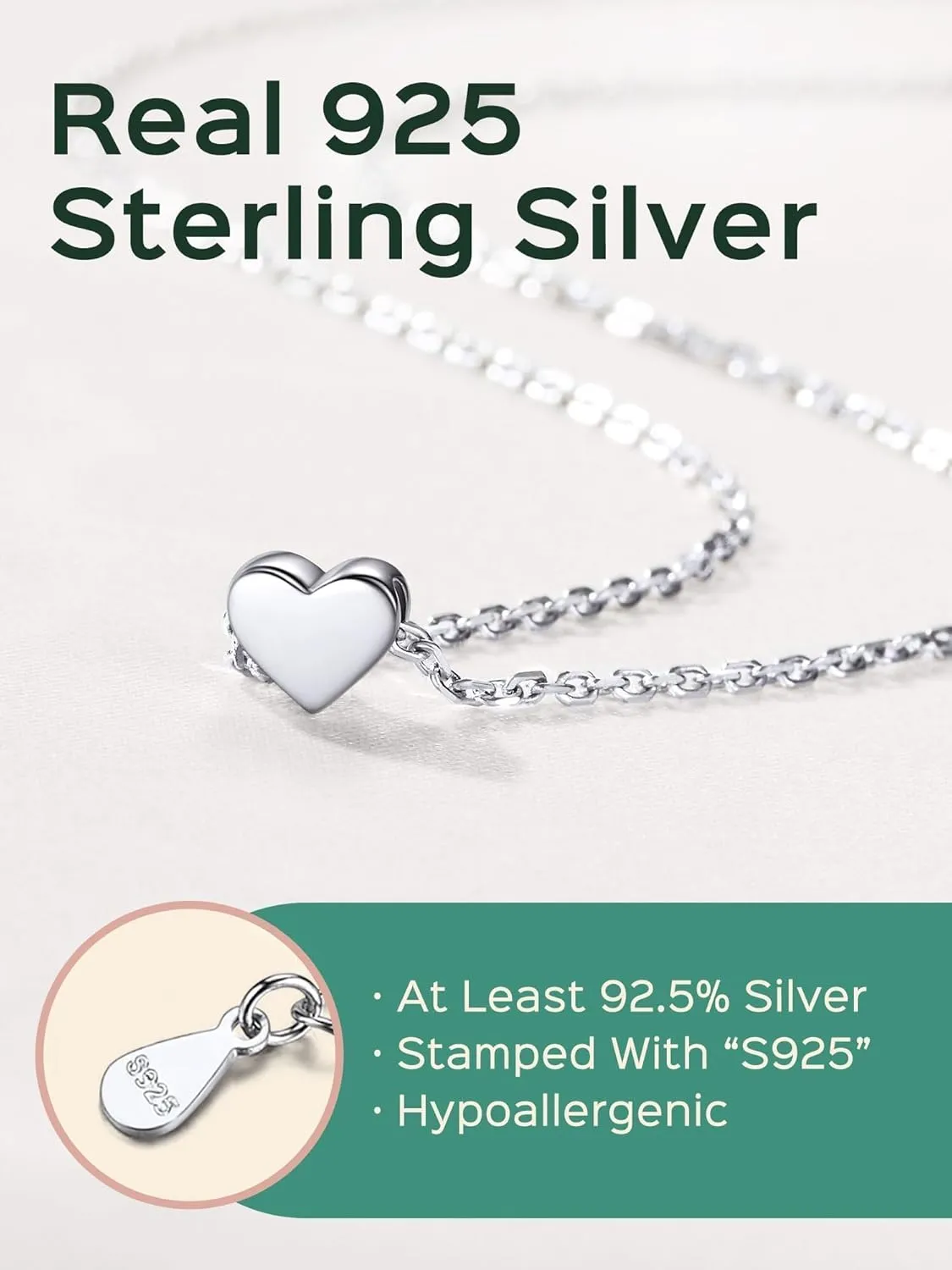 ChicSilver Personalized Tiny Heart/Star/Moon/Dot/Lotus Bracelet, Sterling Silver Dainty Link Chain Bracelet for Women Silver/Gold/Rose Gold(with Gift Box)