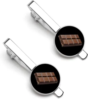 Chocolate Bar Casual Tie Clips for Men Classic Necktie Bar Pins Suit Jewelry for Anniversary Wedding