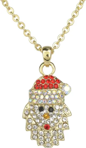 Christmas Necklaces for Women Rhinestone Crystal Snowflake Pendant Angel Santa Claus Snowman Christmas Tree Necklace Pendant Fashion Christmas Necklace Jewelry Holiday Gift