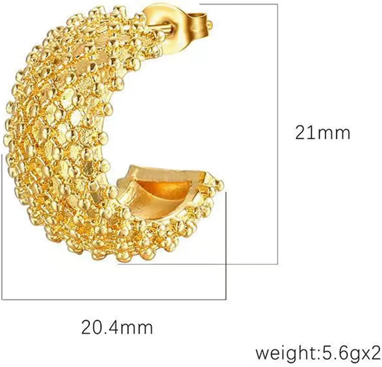 Chunky Gold Hoop Earrings for Women Thick Gold Hoops Earrings Open Stud Earrings Hypoallergenic Stainless Steels Drop Dangle Earrings IUITY Trendy Lightweight Jewelry Birthday Christmas Gifts