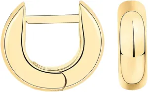 Chunky Huggie Hoop Earrings | 18K Gold Plated 925 Sterling Silver Post Ultra Thick Huggie Earring | Women's Mini Hoop Earrings | Gold Plated Small Hoops