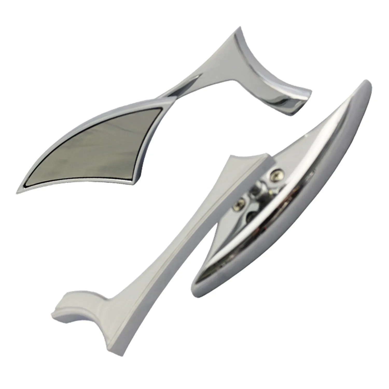 Cipa USA 01923 Motorcycle Modern Line Mirror Kit; Chrome [Left And Right Side];