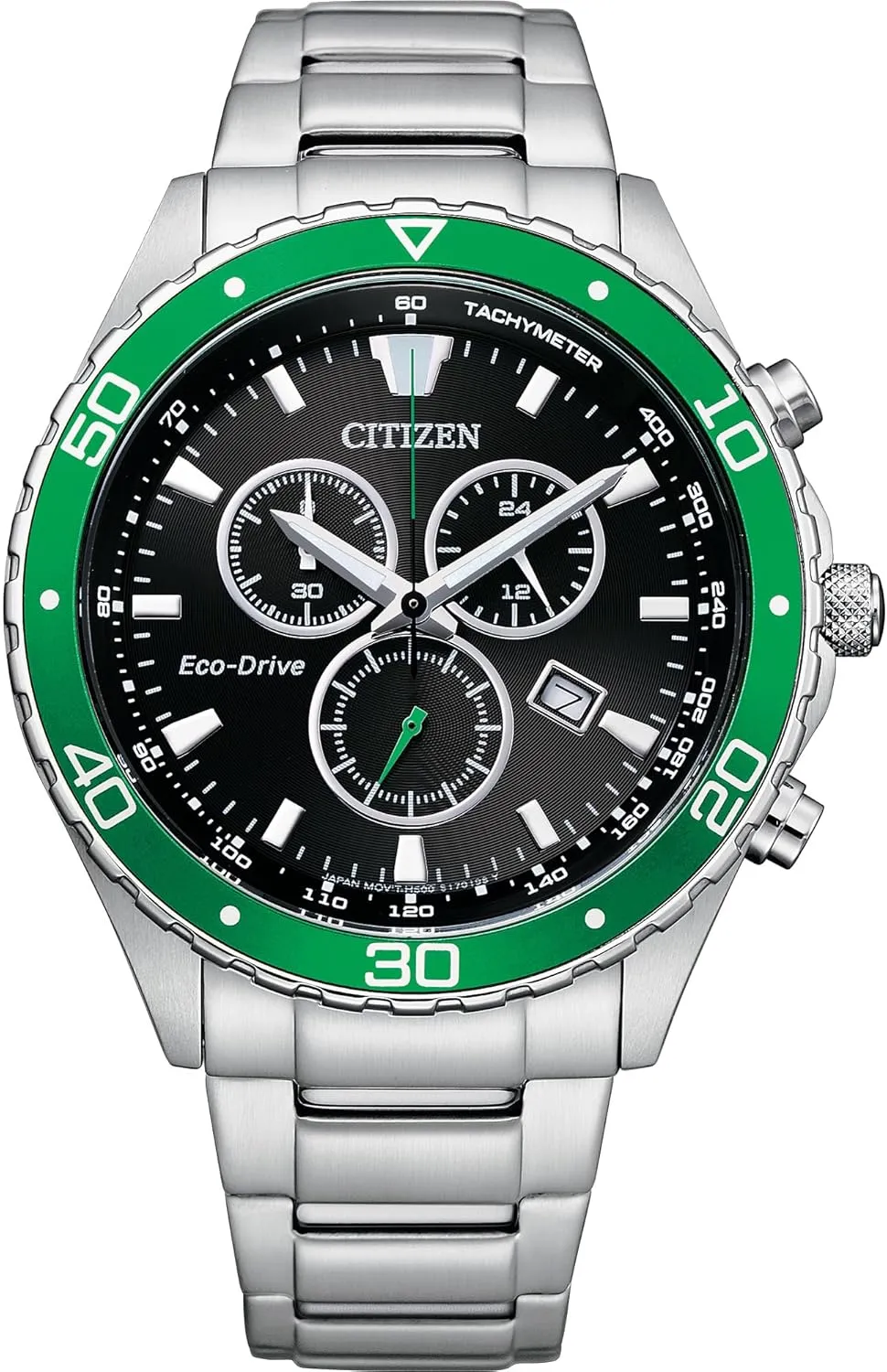 Citizen Men's Eco-Drive Weekender Sport Casual, Silver-Tone Stainless Steel Bracelet Watch, Chronograph (Model: AT2386-55E)