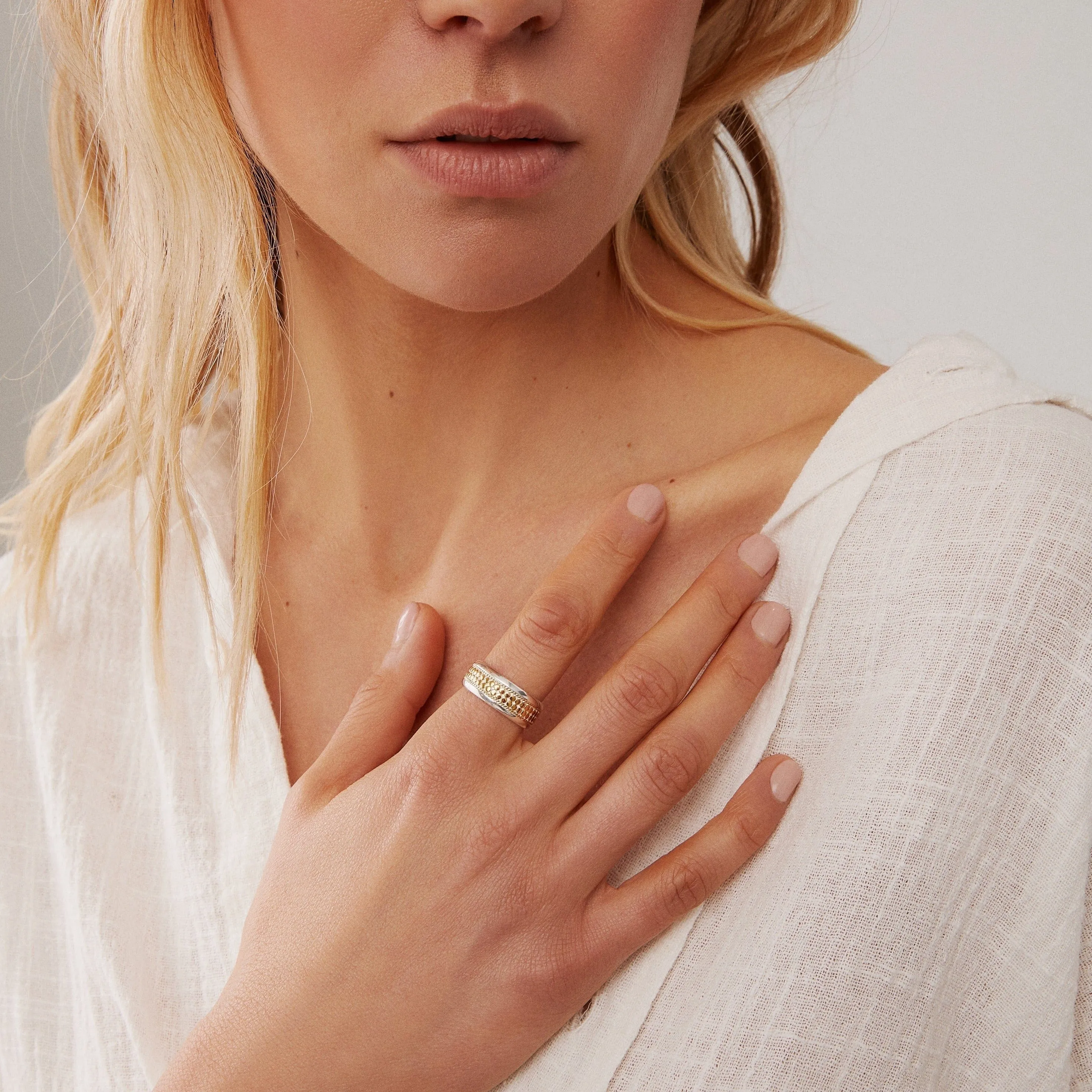 Classic Wide Band Stacking Ring - Gold & Silver
