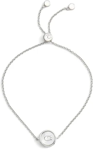 Coach Women's Signature Mother of Pearl Coin Slider Bracelet
