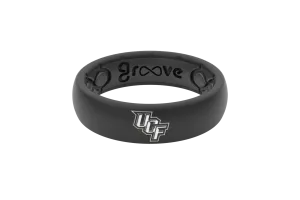 College Central Florida Black Logo Thin Ring
