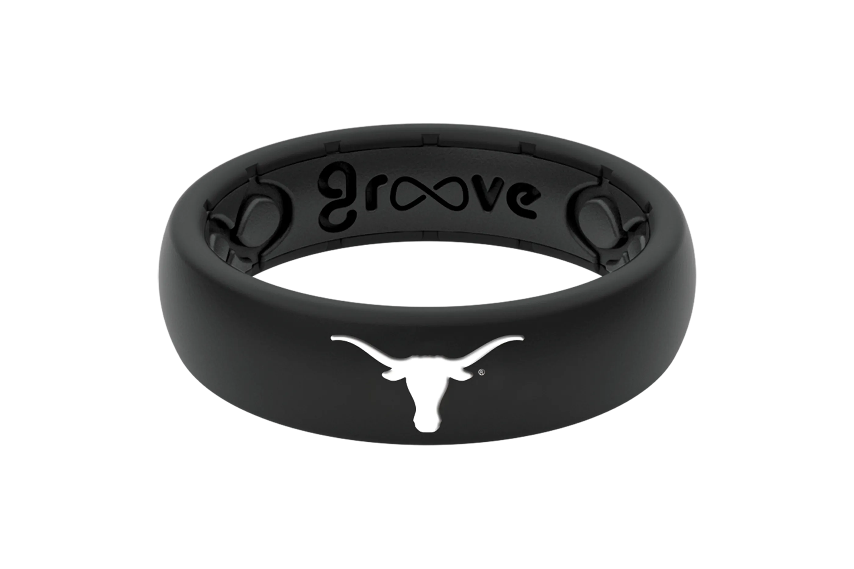 College Texas Black Thin Ring