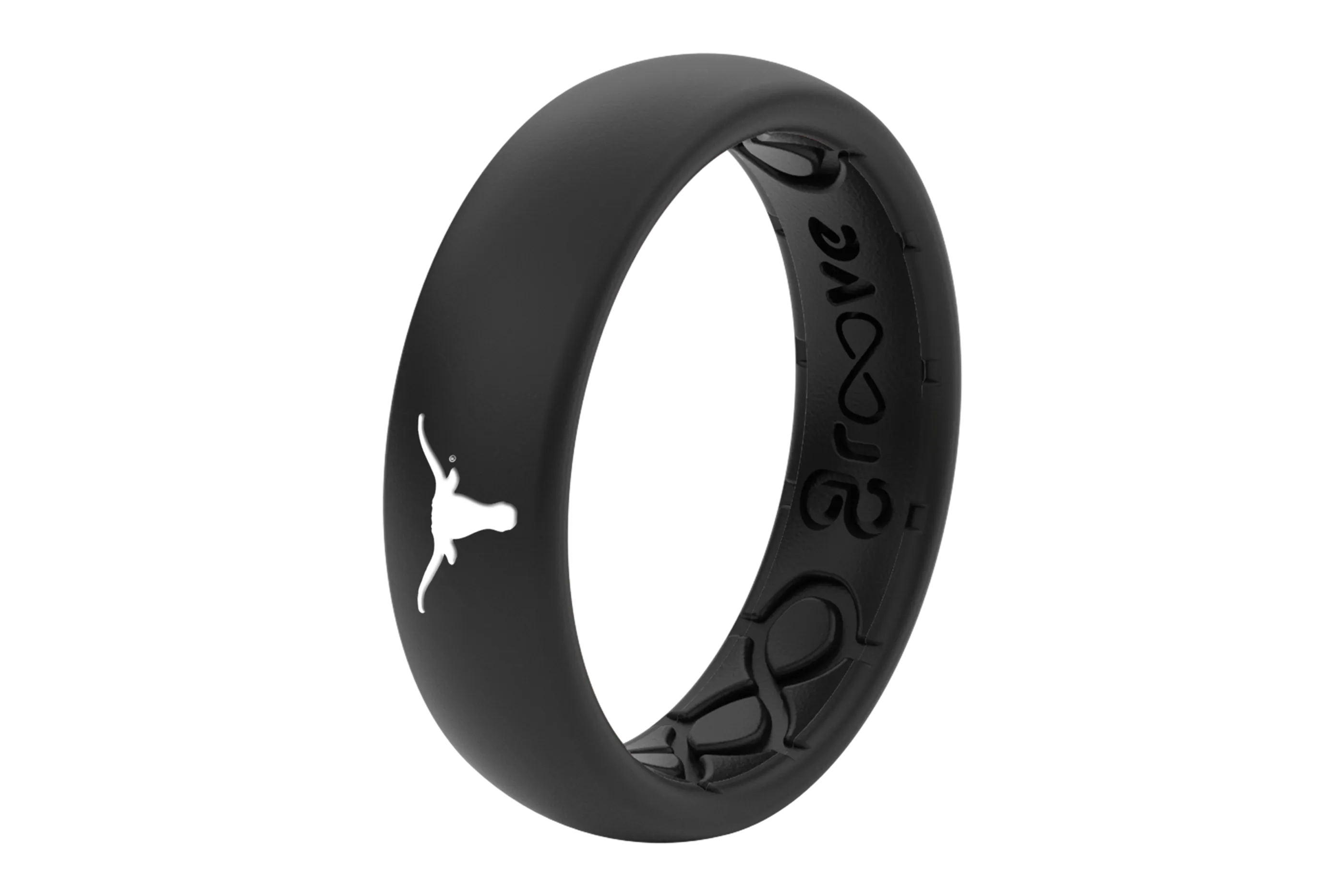 College Texas Black Thin Ring