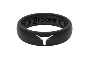 College Texas Black Thin Ring