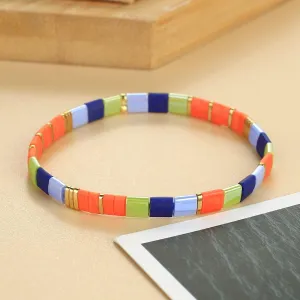 CQUAN CHI Women Strand Tila Beads Bracelet Color Handmad Casual Wearing Friendship Bracelets