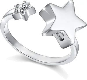 Cremation Jewelry Star Love Cremation Rings for Ashes Stainless Steel Hold Loved Ones Ash Keepsake Finger Ring Urn Locket Memorial Jewelry for Women Men