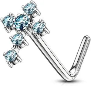Cross 316L Surgical Steel L Bend Nose Stud Rings