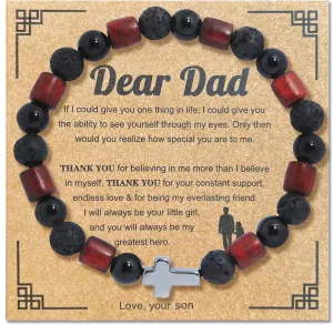 Cross Christian Religious Birthday Gifts for Men,Religious Gifts,Cross Bracelet,Prayer,Suitable for Dad Son Grandson Father Brother Godfather Grandfather Husband,First Communion Gifts