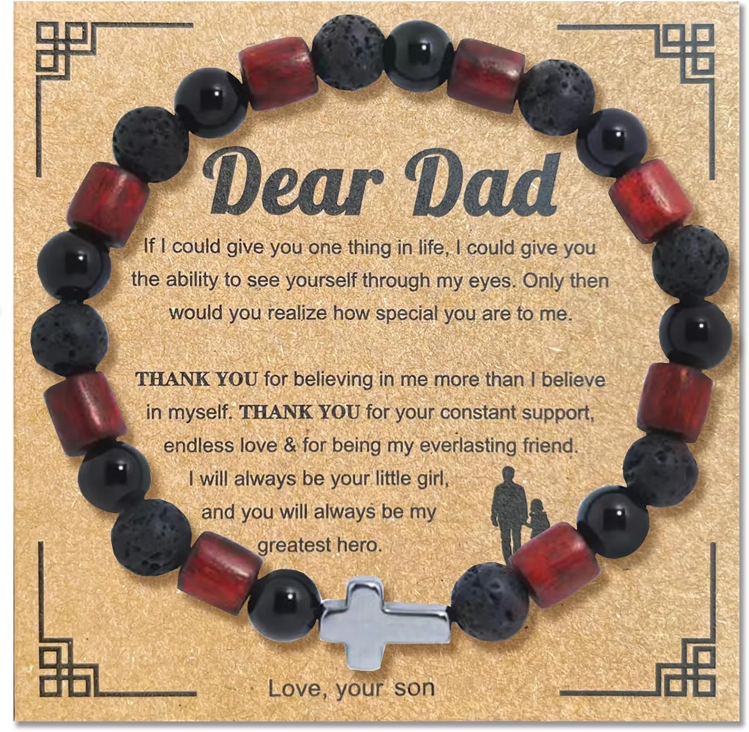 Cross Christian Religious Birthday Gifts for Men,Religious Gifts,Cross Bracelet,Prayer,Suitable for Dad Son Grandson Father Brother Godfather Grandfather Husband,First Communion Gifts