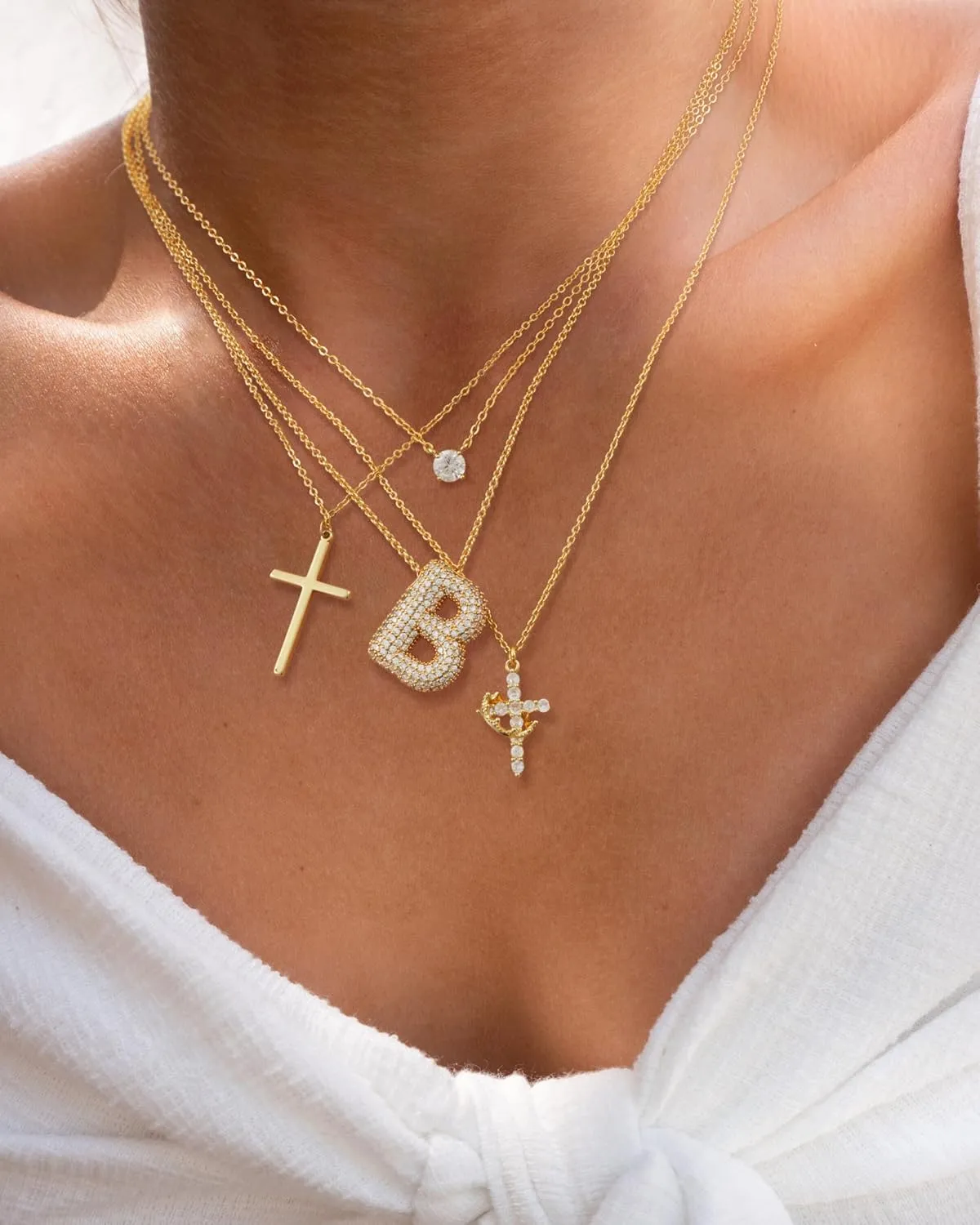 Cross Rotated Crown Necklaces for Women: Trendy Dainty 14K Gold/Silver/Rose Gold Plated Charm Necklace Large Diamond Pendant Womens Necklace Fashion Jewelry for Women