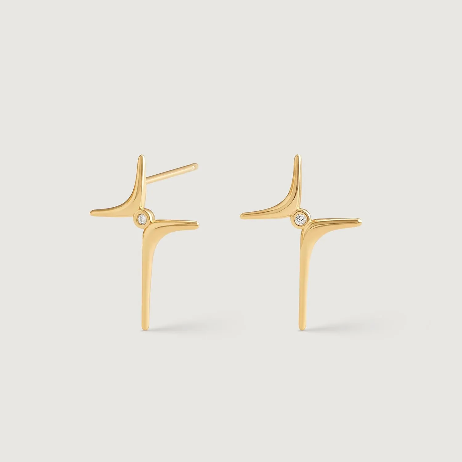 Cross Stud Earrings for Women Trendy 14K Gold Plated Sterling Silver Post Cubic Zirconia Cross Earrings Hypoallergenic Gold Jewelry Gifts