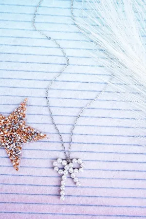 Crystal Avenue All Your Charms Pearl Bow Silvertone Necklace