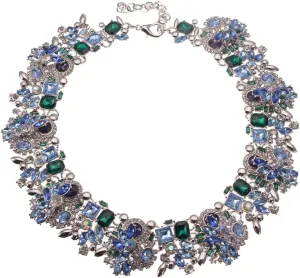 Crystal Rhinestone Statement Necklace, Vintage Chunky Chain Choker Collar Bib Statement Necklace Fashion Costume Jewelry Necklaces for Women