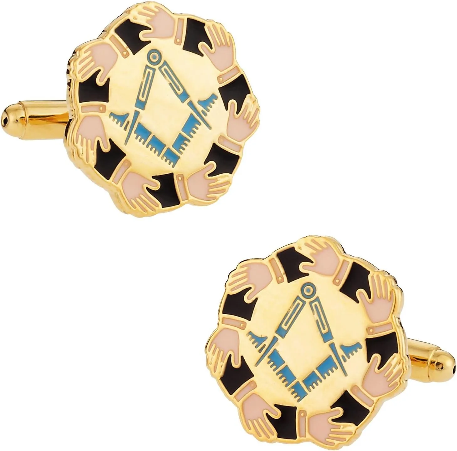 Cuff-Daddy Freemason Masonic Loving Brotherhood Hands Cufflinks for Masons with Presentation Box
