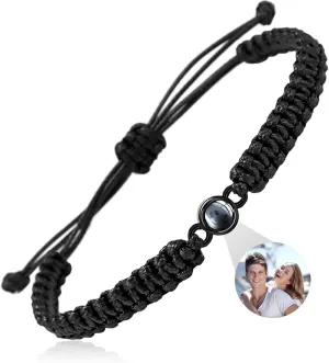 Custom Bracelet with Picture Inside,Projection Picture Bracelet Personalized Photo,Customized Photo Bracelets Gifts Memorial Gifts for Couples/Women/Men