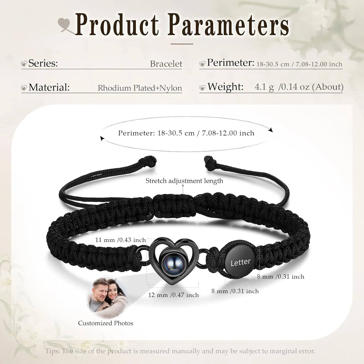Custom Bracelets with Picture inside, Personalized Gifts for Men Women, Picture Bracelet Personalized Photo Projection Bracelet, Valentines Day Gifts, Memorial Gifts for Loved One
