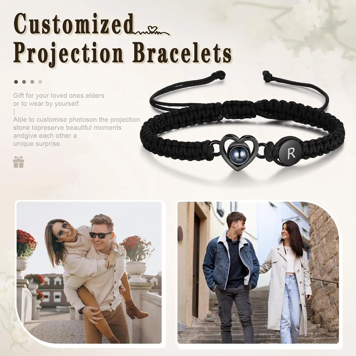Custom Bracelets with Picture inside, Personalized Gifts for Men Women, Picture Bracelet Personalized Photo Projection Bracelet, Valentines Day Gifts, Memorial Gifts for Loved One