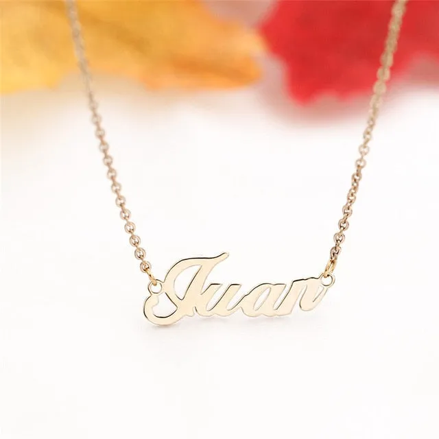 Custom cursive nameplate necklace