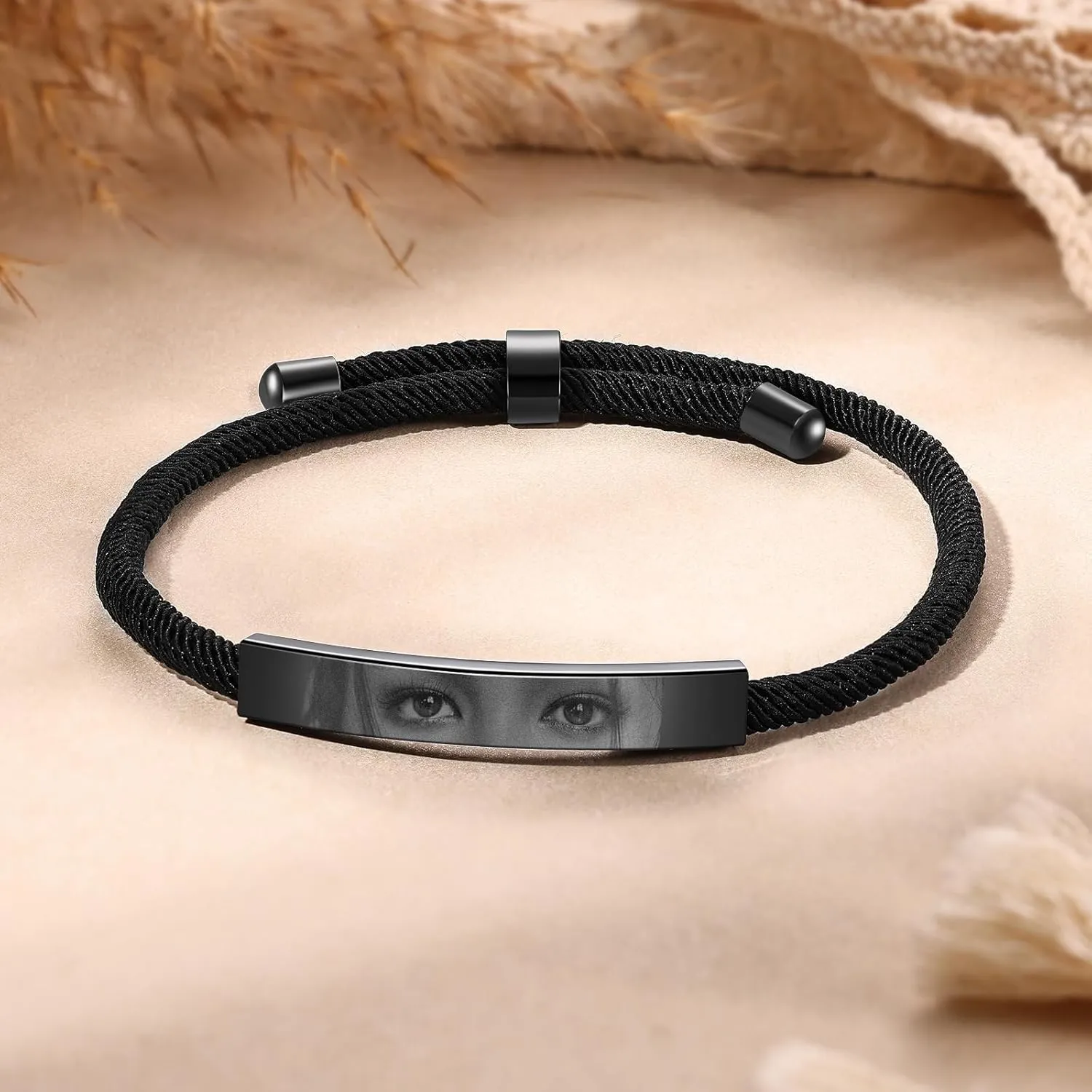 Custom Eye Photo Bracelet for Women Men Personalized Braided Bracelet with Eye Gifts for Couples Valentines