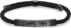 Custom Eye Photo Bracelet for Women Men Personalized Braided Bracelet with Eye Gifts for Couples Valentines