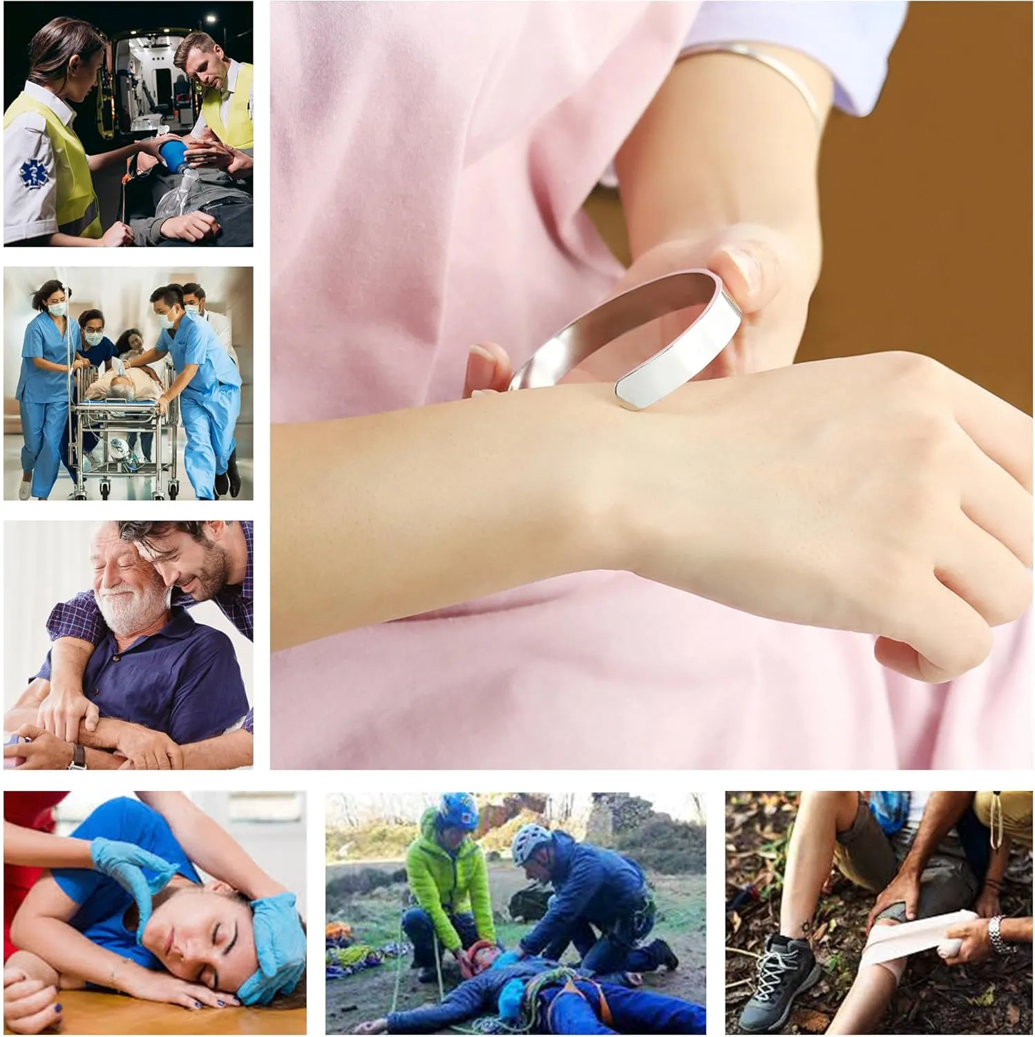 Custom Medical Alert Bracelets for Men & Women Customizable Free Engraving Stainless Steel Emergency Personalized Medical ID Wristband Bangle