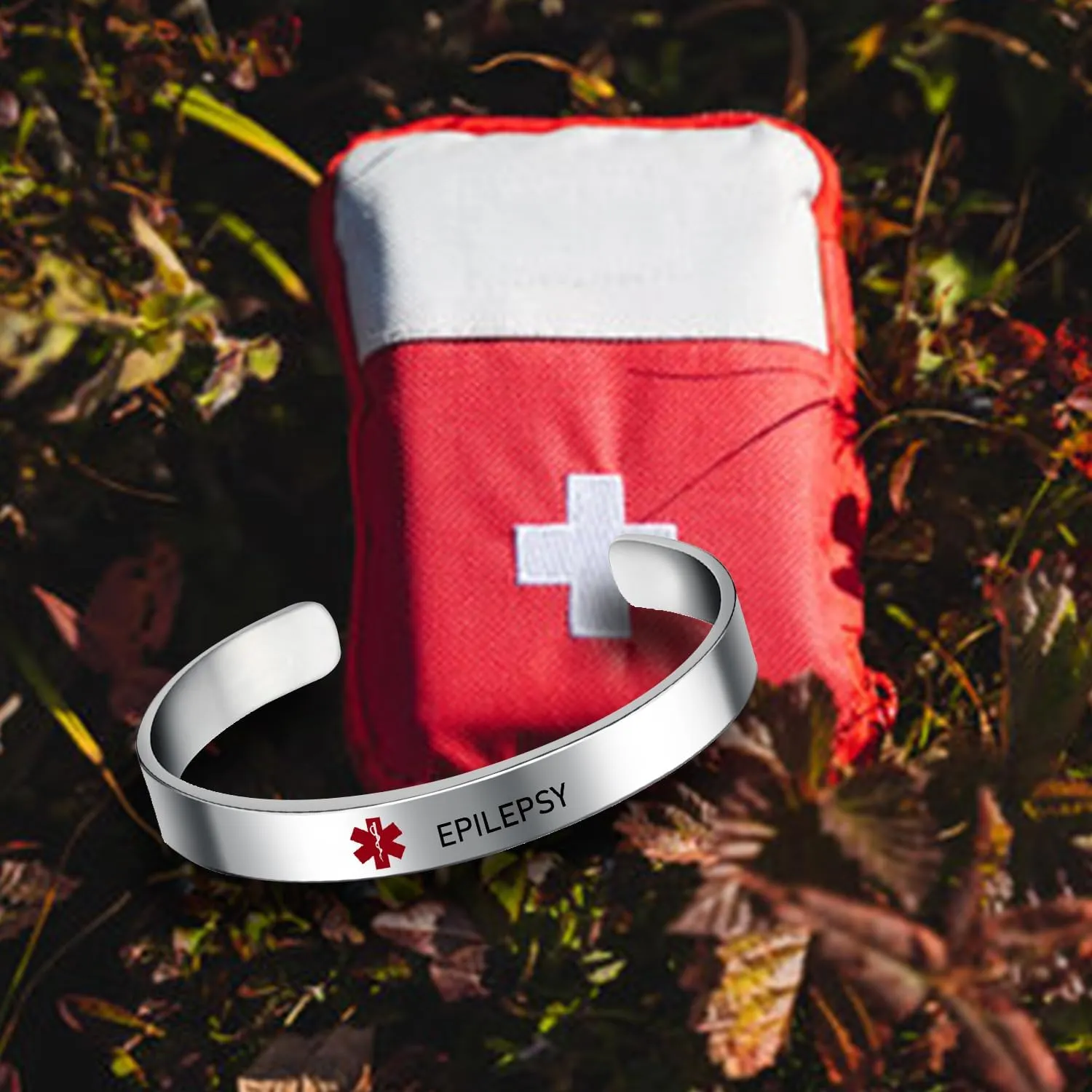 Custom Medical Alert Bracelets for Men & Women Customizable Free Engraving Stainless Steel Emergency Personalized Medical ID Wristband Bangle