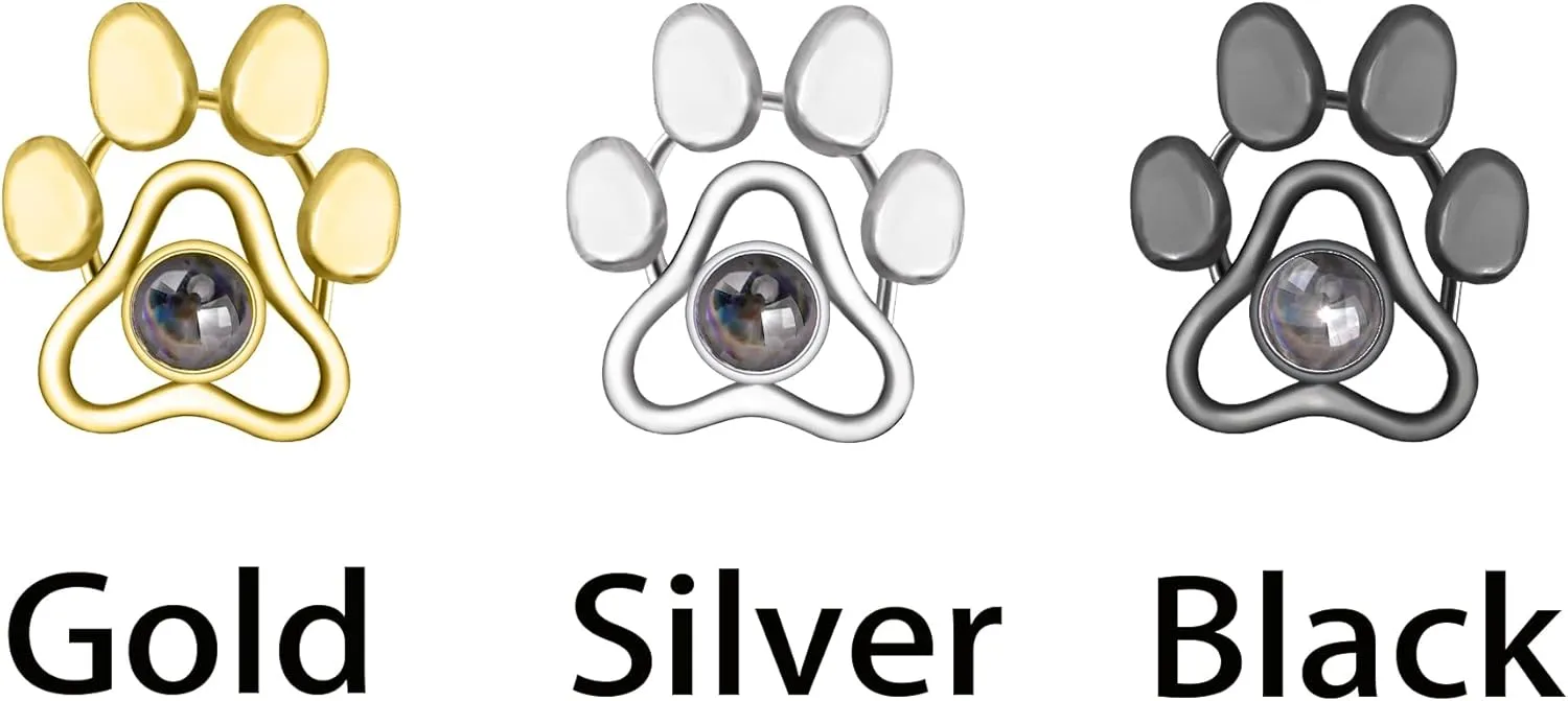 Custom Photo Bracelet for Men Women Personalized Photo Projection Bracelet with Picture Inside Adjustable Dog Paw Print Charm Rope Bracelets I Love You Bracelet 100 Languages for Him Her Couples