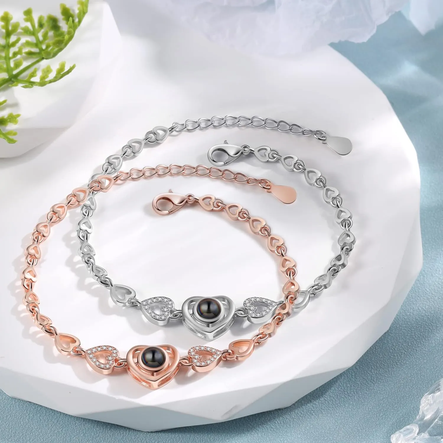 Custom Picture Bracelet - Personalized Photo Projection Memorial Mom Gifts for Women, Wife, Nana, Bff