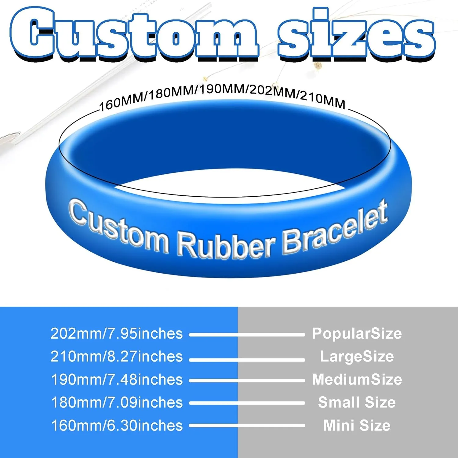 Custom Rubber Bracelets 10-5000Pieces Personalized Silicone Wristbands BulkwithTextClipart for EventsGifts Support Fundraiser