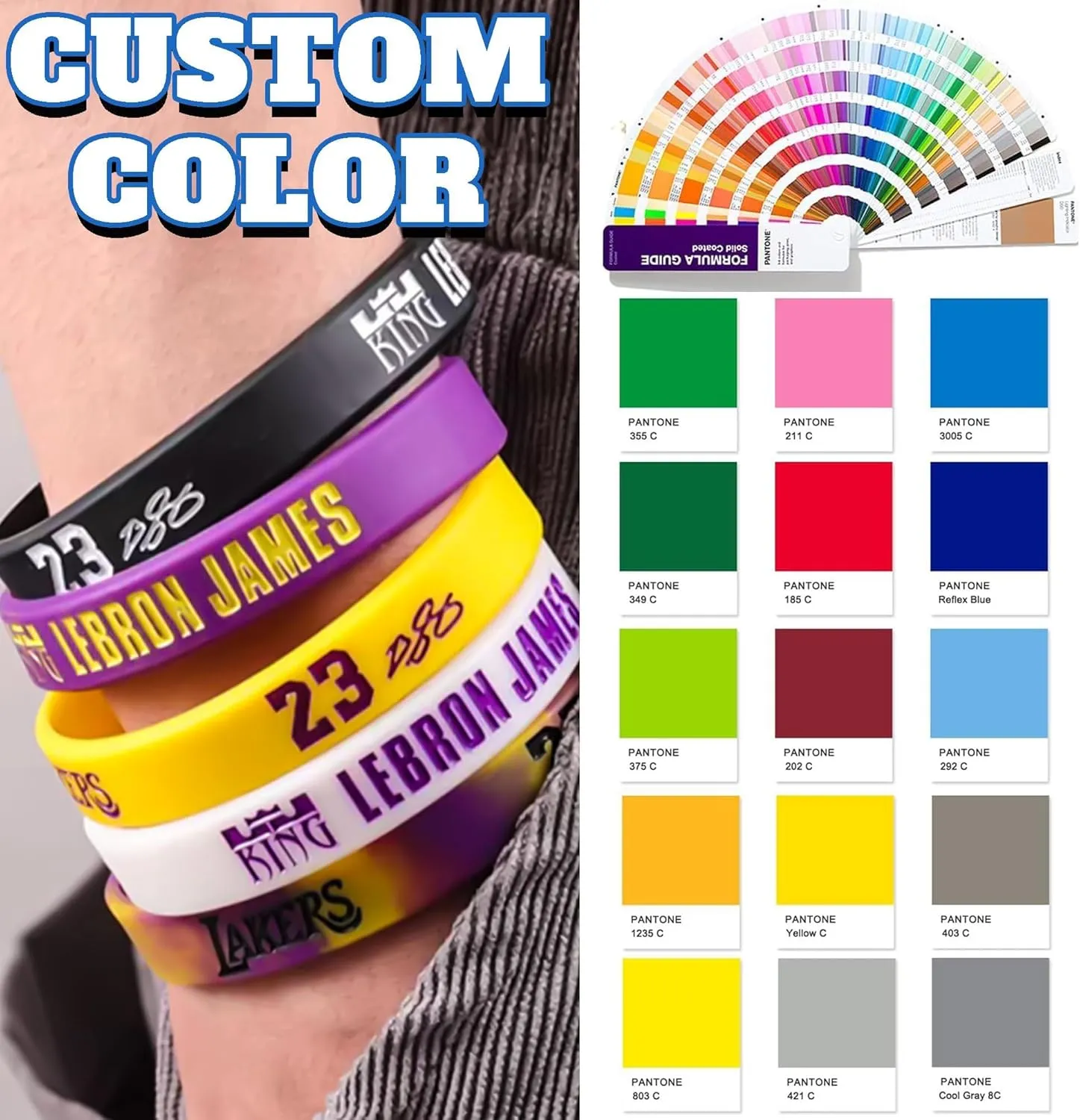 Custom Rubber Bracelets 10-5000Pieces Personalized Silicone Wristbands BulkwithTextClipart for EventsGifts Support Fundraiser