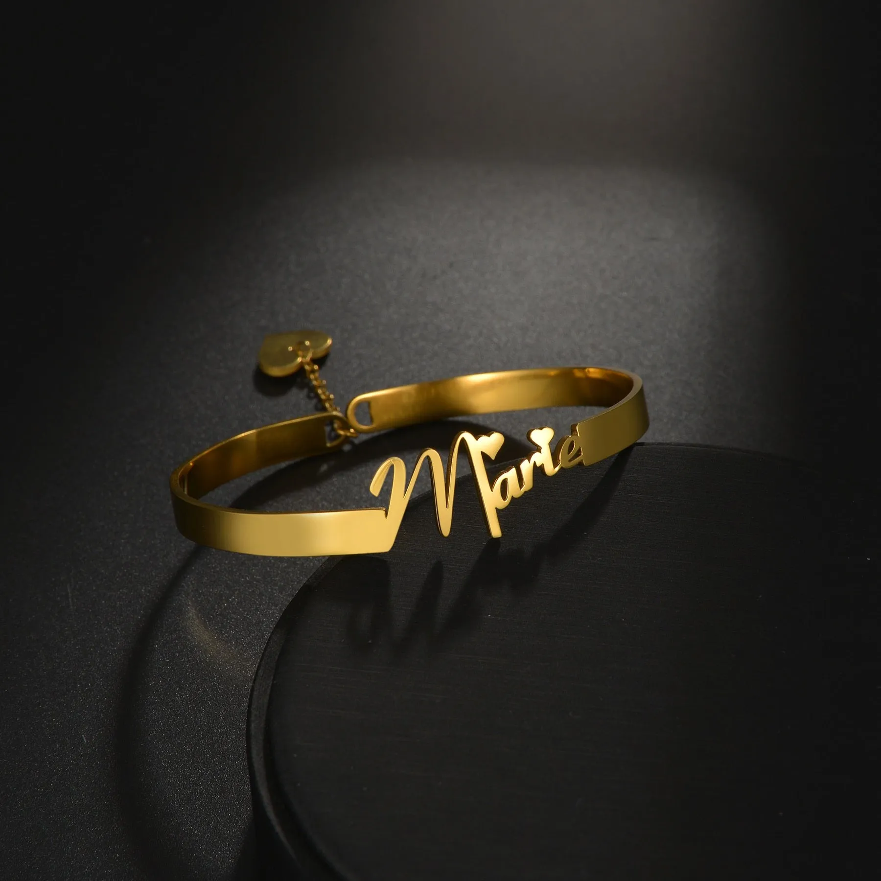 Customized Letter Name Bracelet Bangles for Women Men Chrismas Jewelry Gift