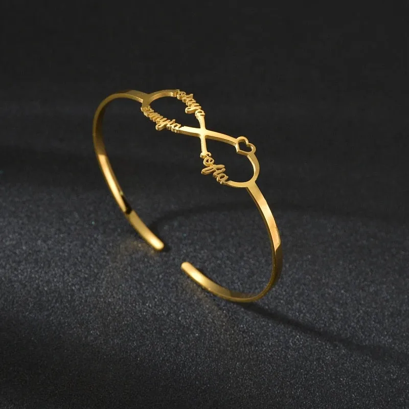 Customized Letter Name Bracelet Bangles for Women Men Chrismas Jewelry Gift