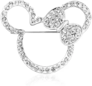 Cute Mouse Brooch Pin for Women Girls Crystal Rhinestone Bow Knot Animal Pins Lapel Jackets Scarf Suit Carsage Bouquet Brooches Clip All-Match Accessorices Dainty Jewelry Gifts Birthday Wedding
